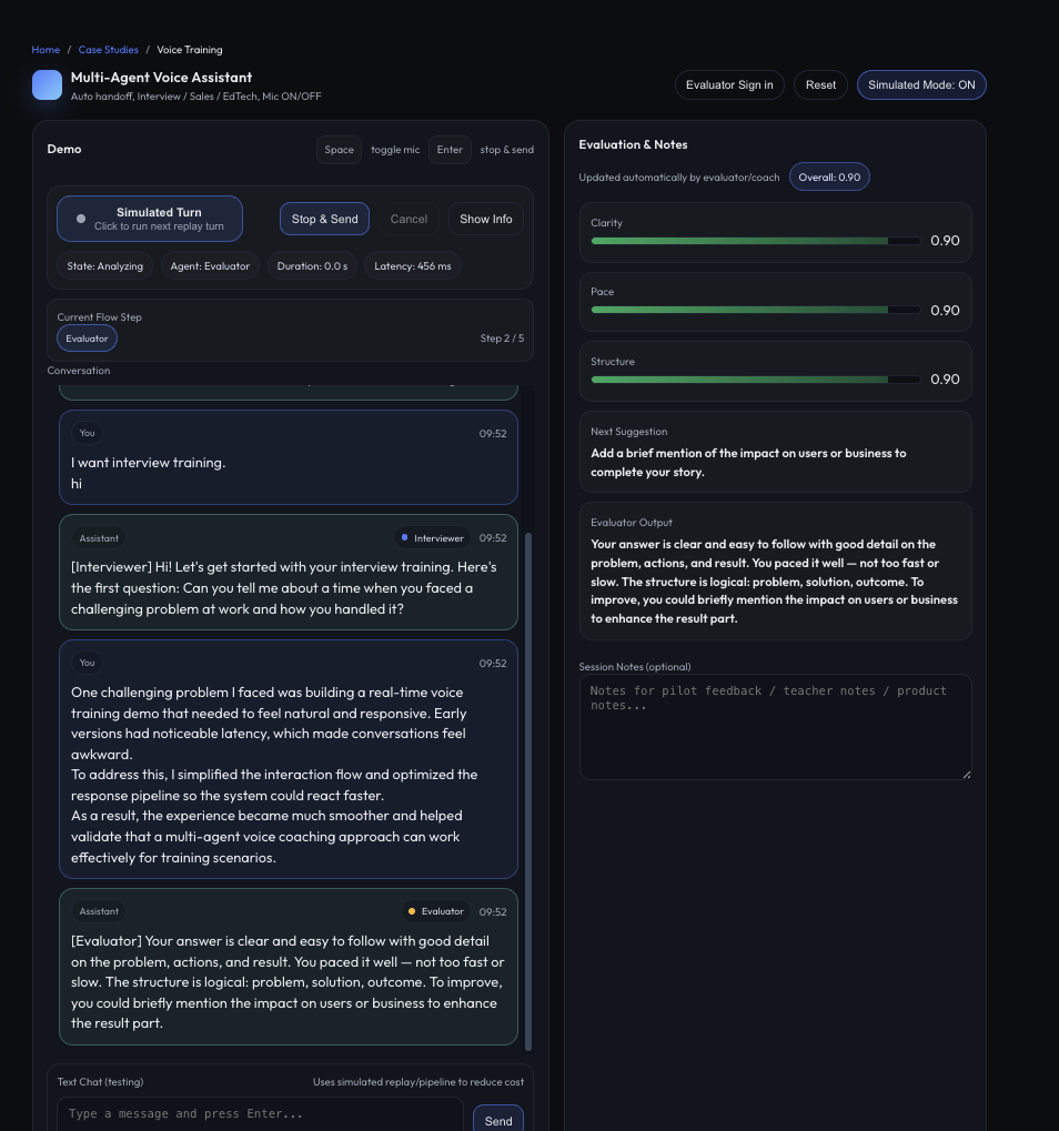 Voice training interface 2